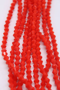 beads bicone 4mm opaque light red