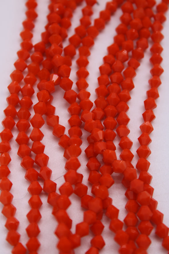 beads bicone 4mm opaque dark orange