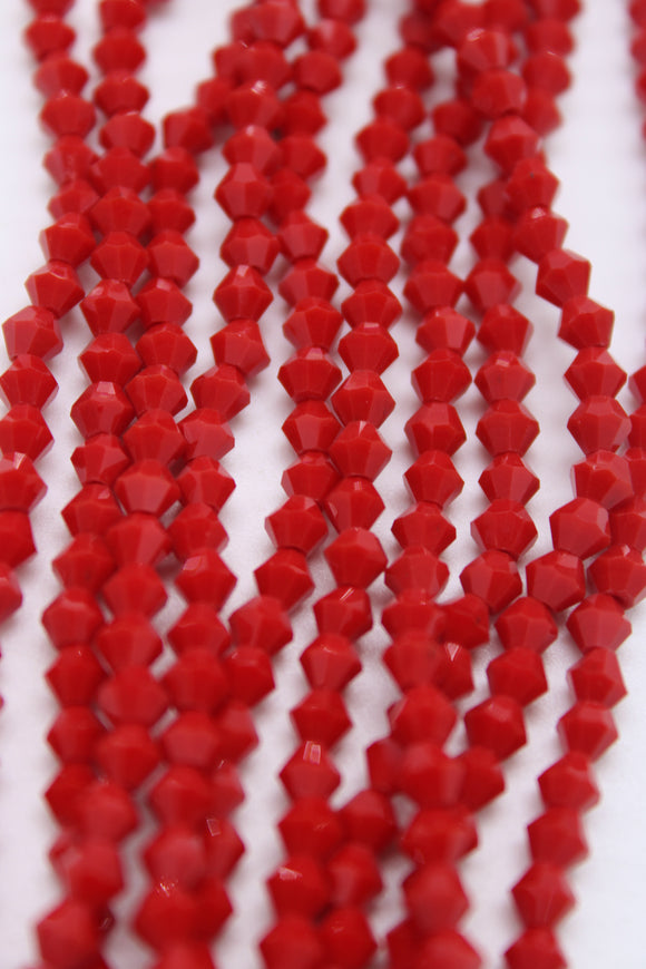 beads bicone 4mm opaque brick red