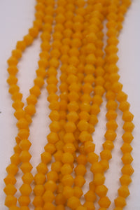 beads bicone 4mm opaque yellow orange