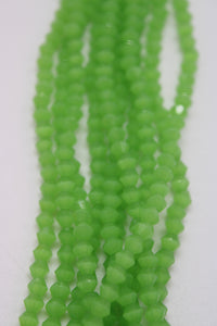 beads bicone 4mm frosted light green