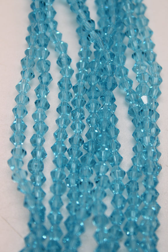 beads bicone 4mm clear sky blue