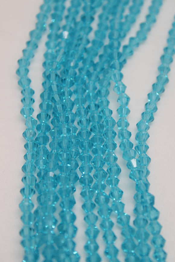 beads bicone 4mm clear light turquoise