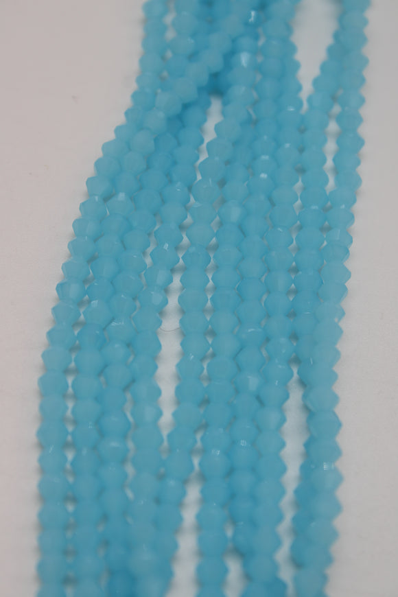 beads bicone 4mm frosted sky blue