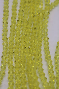 beads bicone 4mm clear light yellow