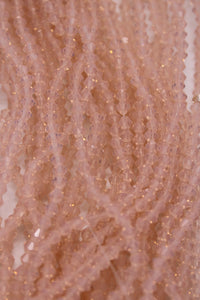 beads bicone 4mm semi clear pink