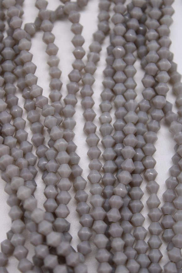 beads bicone 4mm opaque light grey