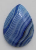 stone cabochon banded agate dyed blue drop #1