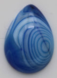 stone cabochon banded agate dyed blue drop #6