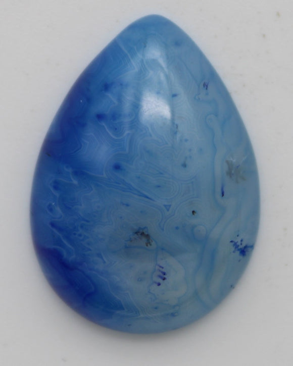 stone cabochon banded agate dyed blue drop #8