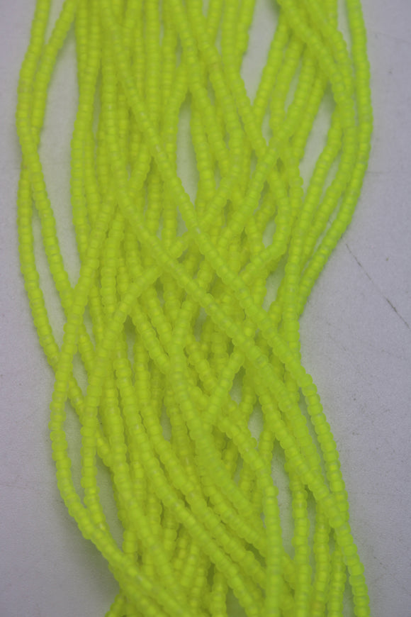 Czech size 11 transparent matte neon yellow