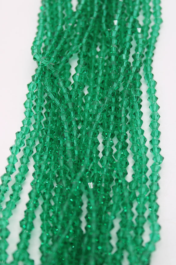 beads bicone 4mm clear light emerald green