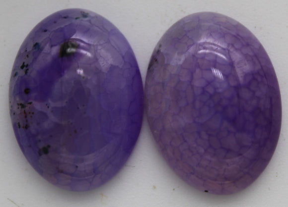 stone cabochons dyed crackle agate small oval purple #4