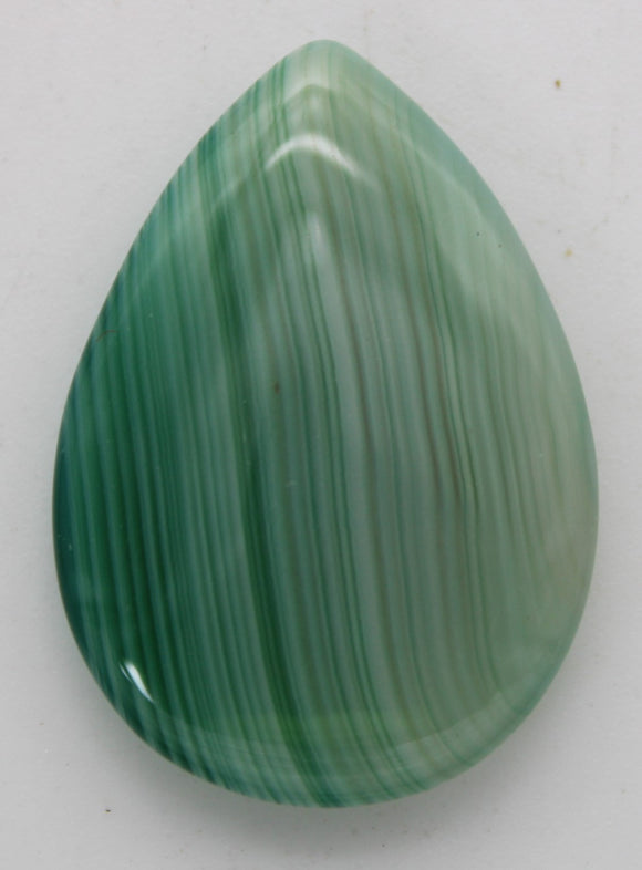 stone cabochon agate dyed green drop #1