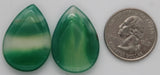 stone cabochon agate dyed green drop #2