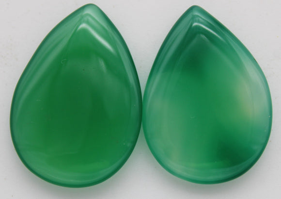 stone cabochon agate dyed green drop #4