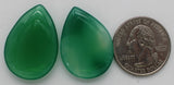 stone cabochon agate dyed green drop #4