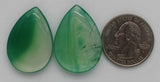 stone cabochon agate dyed green drop #9