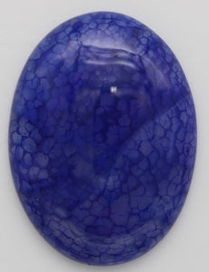 stone cabochon dyed crackle agate large oval blue #2