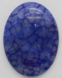 stone cabochon dyed crackle agate large oval blue #3