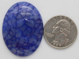 stone cabochon dyed crackle agate large oval blue #3