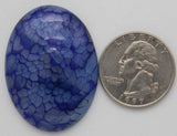 stone cabochon dyed crackle agate large oval blue #4
