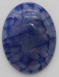 stone cabochon dyed crackle agate large oval blue #5