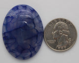 stone cabochon dyed crackle agate large oval blue #5