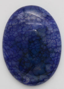 stone cabochon dyed crackle agate large oval blue #9