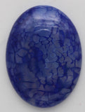 stone cabochon dyed crackle agate large oval blue #10