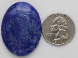 stone cabochon dyed crackle agate large oval blue #10