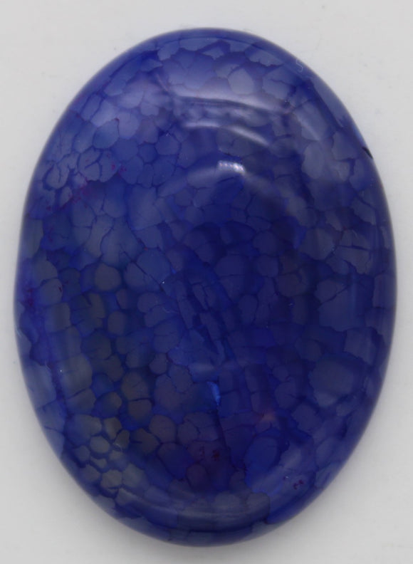 stone cabochon dyed crackle agate large oval blue #11