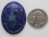 stone cabochon dyed crackle agate large oval blue #12