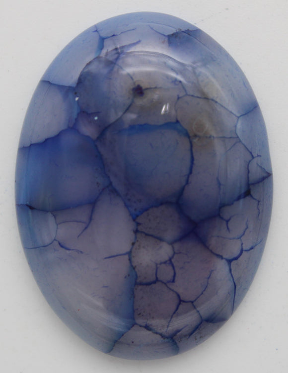 stone cabochon dyed crackle agate large oval blue #13