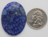 stone cabochon dyed crackle agate large oval blue #14