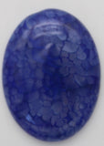 stone cabochon dyed crackle agate large oval blue #15