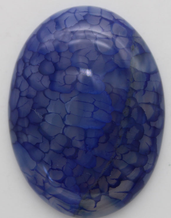 stone cabochon dyed crackle agate large oval blue #16