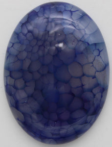 stone cabochon dyed crackle agate large oval blue #17