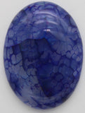 stone cabochon dyed crackle agate large oval blue #18