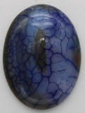 stone cabochon dyed crackle agate large oval blue #19