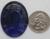 stone cabochon dyed crackle agate large oval blue #20