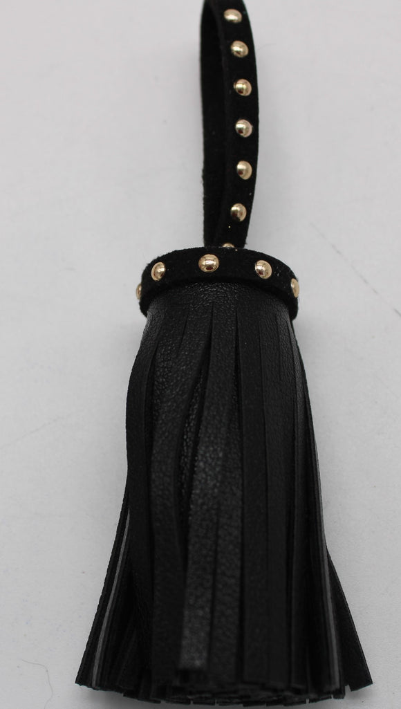 leather (faux) tassel black