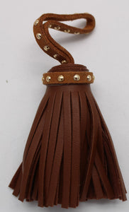 leather (faux) tassel brown