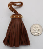leather (faux) tassel brown