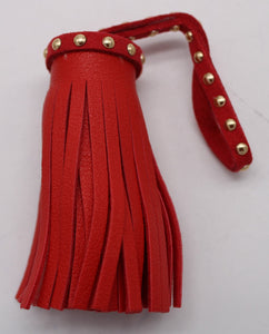 leather (faux) tassel red