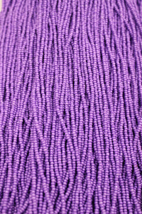 Czech size 11 opaque terra coated purple