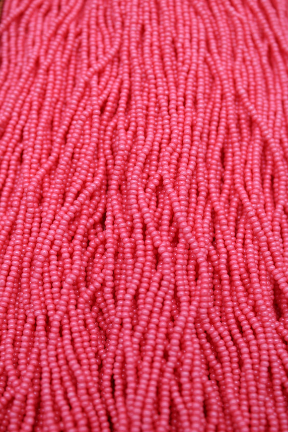 Czech size 11 opaque terra coated pink