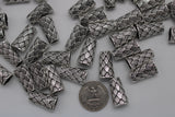 bead cone/end cap antique silver petals