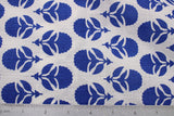 blue flowers on white background cambric cotton