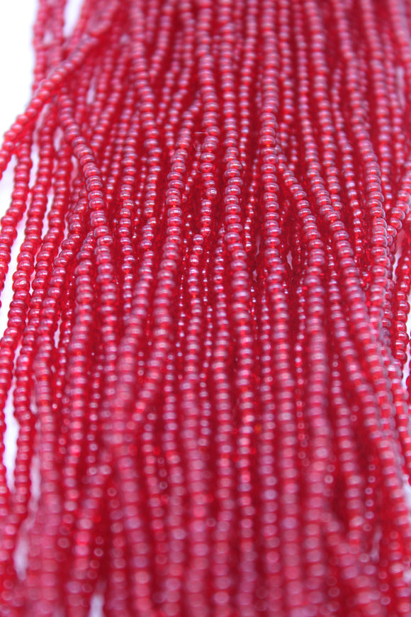 Czech size 11 transparent garnet red